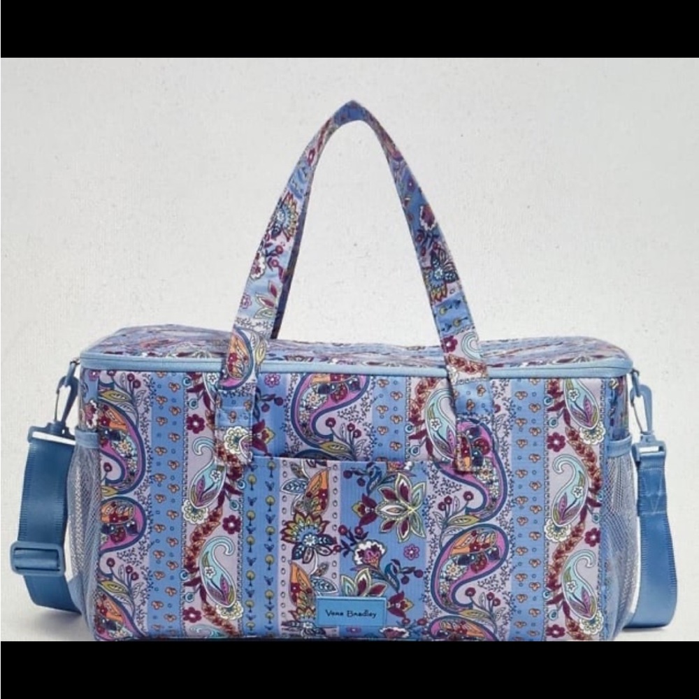 Vera Bradley Family Cooler In Ripstop Pattern Provence Paisley Stripes